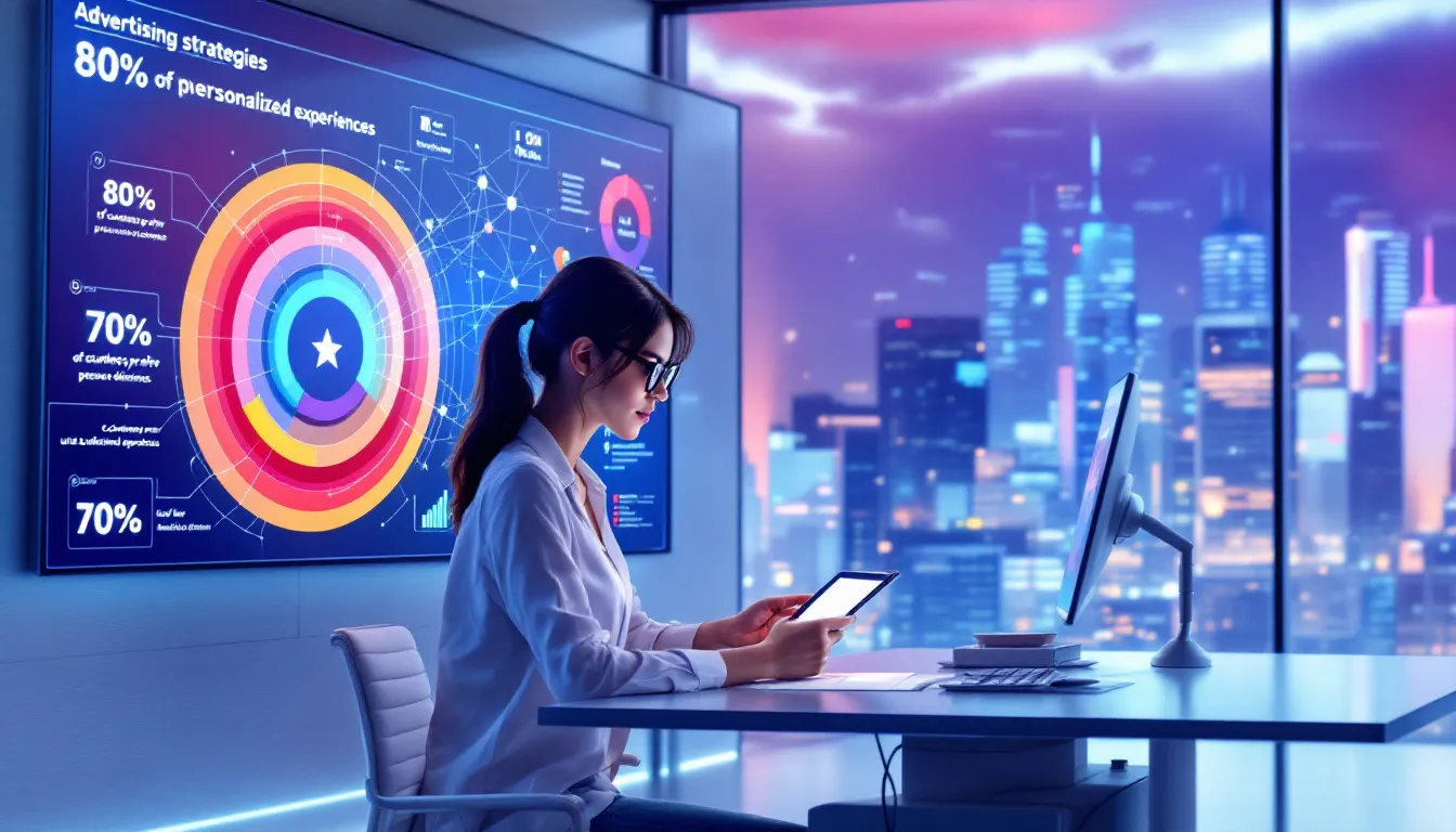 A visual of a marketer analyzing customer data for personalized experiences.